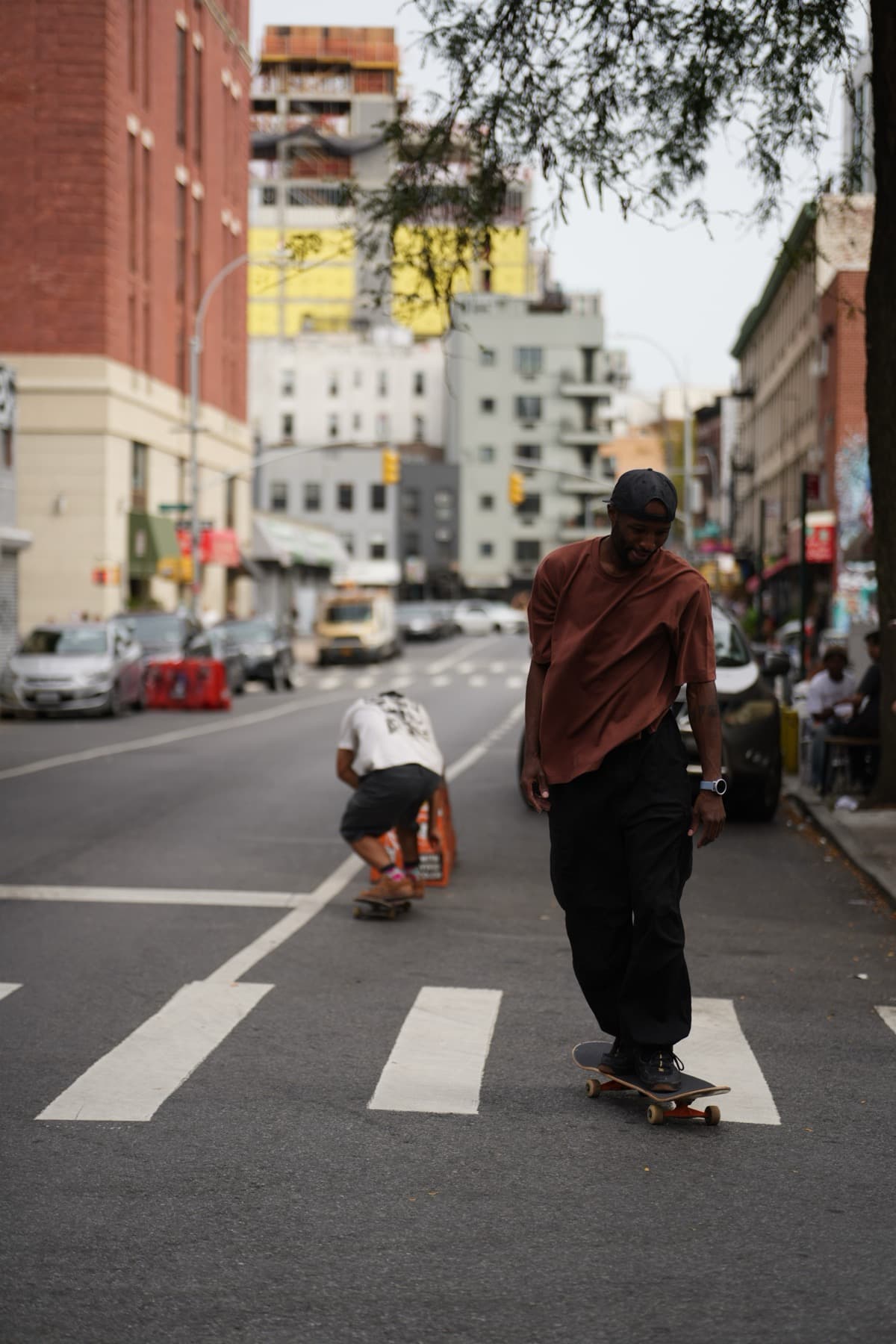 Adult beginner learning to skateboard
