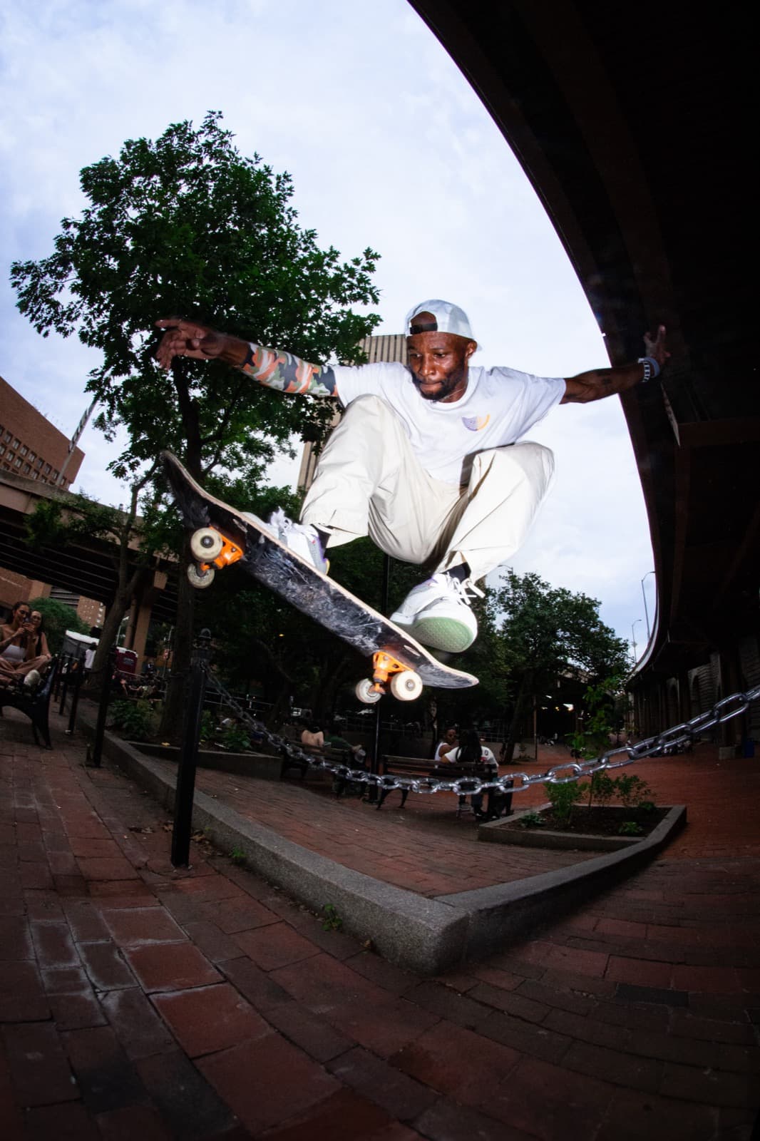Aerial view of a suburban skatepark in Westchester County